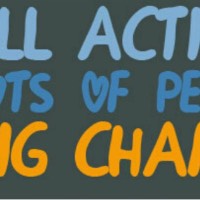 Text equation - "Small Actions times lots of people equals big change"